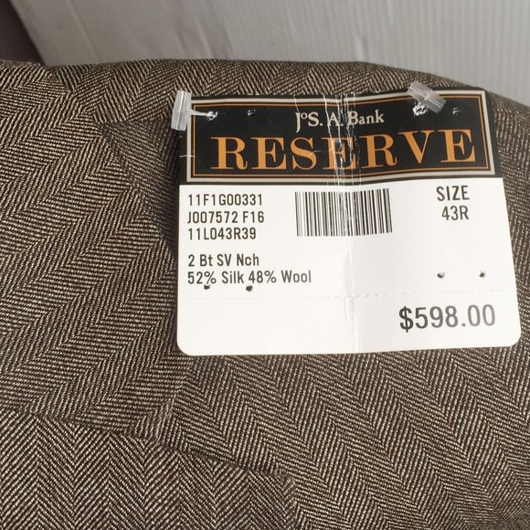 $598JAB SILK 👀 Wool Brown 🐟 Herringbone Blazer Sportscoat ~ NWT ~